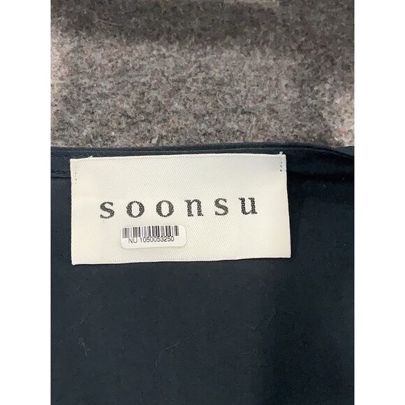 Anthropologie soonsu Dress Wrap Navy Embellished Cottagecore Preppy Sz 40 Us 10 - Picture 4 of 5